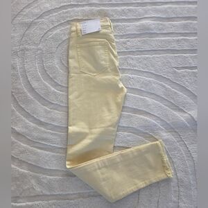 New Loft The Skinny Jeans Pants Women High Rise Size 00/24 Butter Yellow